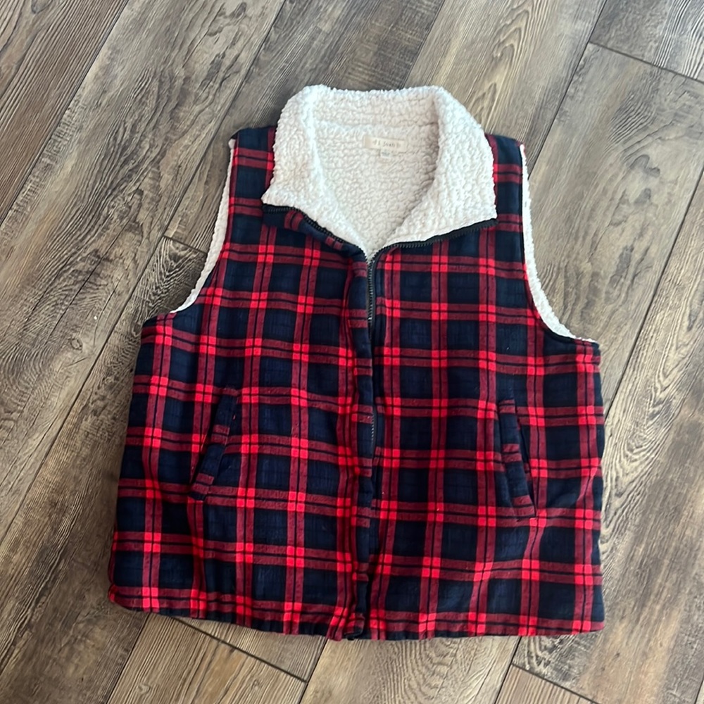 Ijoah Plaid Sherpa Lined Women’s Vest